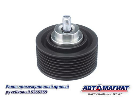 5265369 (АМ) Ролик ГАЗ, ПАЗ дв.CUMMINS ISF 3.8 промежуточный правый ручейковый (30)