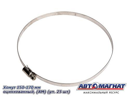 Хомут 150-170 мм, Оцинкованный (АМ), (уп.25 шт.)